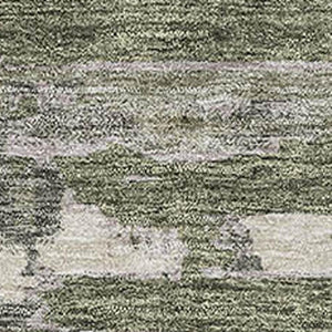 HomeRoots 10' Olive Green & Beige Striped Washable Area Rug with UV Protection - Durable, Stylish & Easy Care! 662795