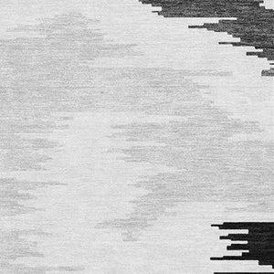 HomeRoots 8' X 10' Stylish Black, Gray & Silver Abstract Area Rug - Washable, UV-Protected & Kid-Friendly Design 662829