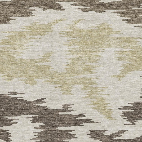 HomeRoots 5' X 8' Stylish Abstract Area Rug in Chocolate, Beige & Taupe - Washable, UV Protected & Durable! 662833