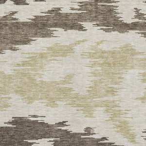 HomeRoots 8' X 10' Washable Chocolate Beige Taupe Abstract Area Rug – Durable, UV-Protected, Modern Style! 662835