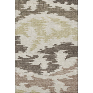 HomeRoots 10' X 14' Abstract Area Rug in Chocolate Beige & Taupe - Durable, Stain-Resistant & UV Protected! 662837