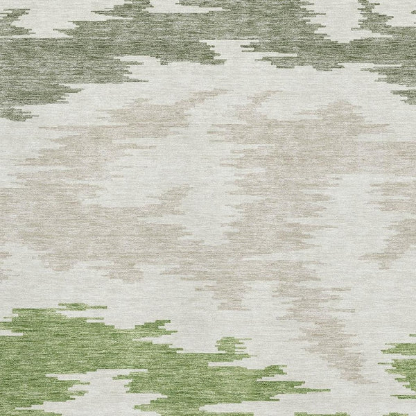 HomeRoots 5' X 8' Abstract Washable Area Rug in Green, Taupe & Beige - UV Protected, Durable & Stylish Addition! 662851