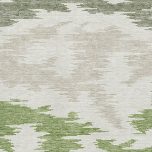 HomeRoots 9' X 12' Abstract Area Rug in Green Taupe Beige - Washable, UV Protected, and Stain Resistant Design 662854