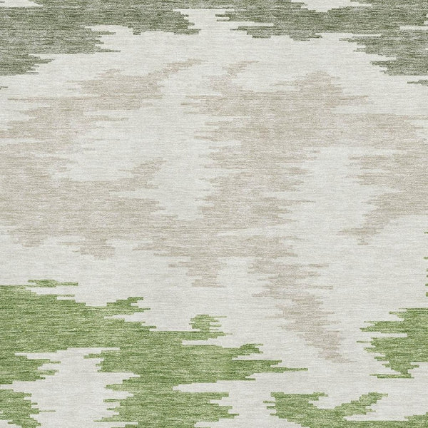 HomeRoots 9' X 12' Abstract Area Rug in Green Taupe Beige - Washable, UV Protected, and Stain Resistant Design 662854