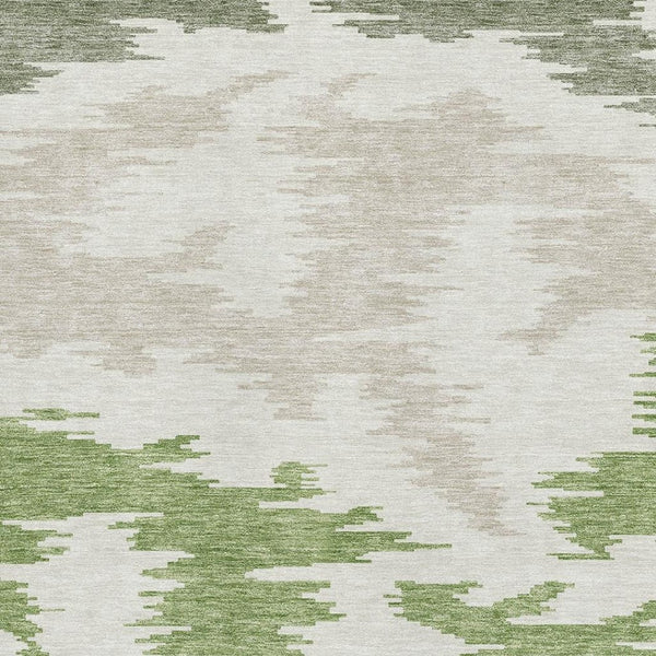 HomeRoots 10' X 14' Abstract Washable Area Rug in Green Taupe & Beige - UV Protected, Stain Resistant, Non-Slip! 662855