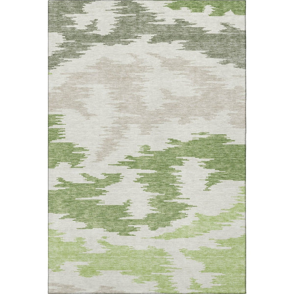 HomeRoots 10' X 14' Abstract Washable Area Rug in Green Taupe & Beige - UV Protected, Stain Resistant, Non-Slip! 662855