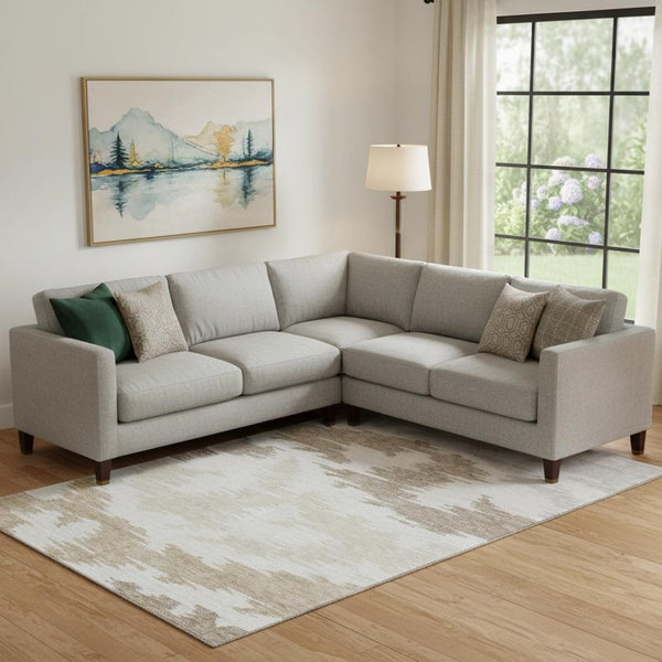 HomeRoots 9' X 12' Ivory Beige Taupe Abstract Area Rug - Durable, Washable, Stain Resistant, UV Protected Design 662860