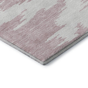 HomeRoots 8' X 10' Washable Abstract Area Rug in White, Sky Blue & Peach - Stain & UV Resistant for Homes 662889