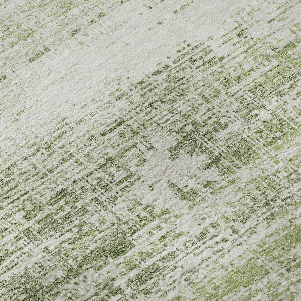 HomeRoots 10' Artichoke Green & Ivory Abstract Washable Area Rug – UV Protected, Stain Resistant, Durable Design 662897