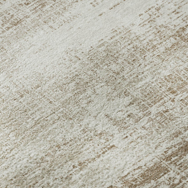 HomeRoots 8' X 10' Beige and Ivory Abstract Area Rug - Washable, UV Protected, Durable for Busy Homes & Spaces 662901
