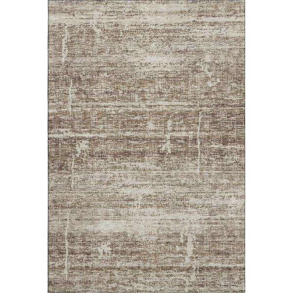HomeRoots 8' X 10' Stylish Brown & Beige Abstract Washable Area Rug with UV Protection & Stain Resistance 662913