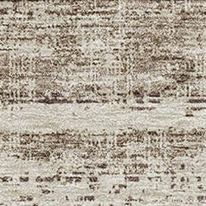 HomeRoots 9' Brown and Beige Abstract Washable Area Rug - Durable, UV-Protected, Ideal for High-Traffic Spaces 662914