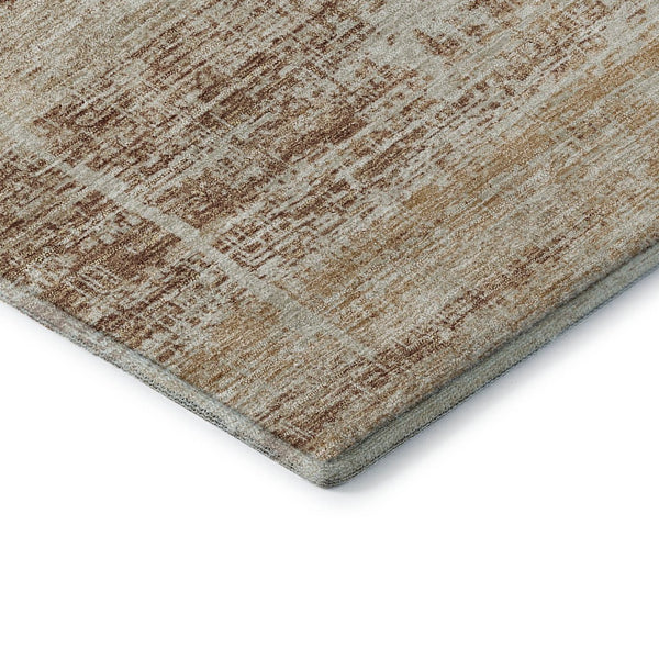 HomeRoots 8' X 10' Abstract Copper and Beige Washable Area Rug – Stain-Resistant, UV Protected, Easy Care! 662919