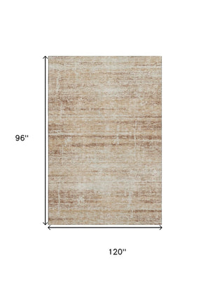 HomeRoots 8' X 10' Abstract Copper and Beige Washable Area Rug – Stain-Resistant, UV Protected, Easy Care! 662919