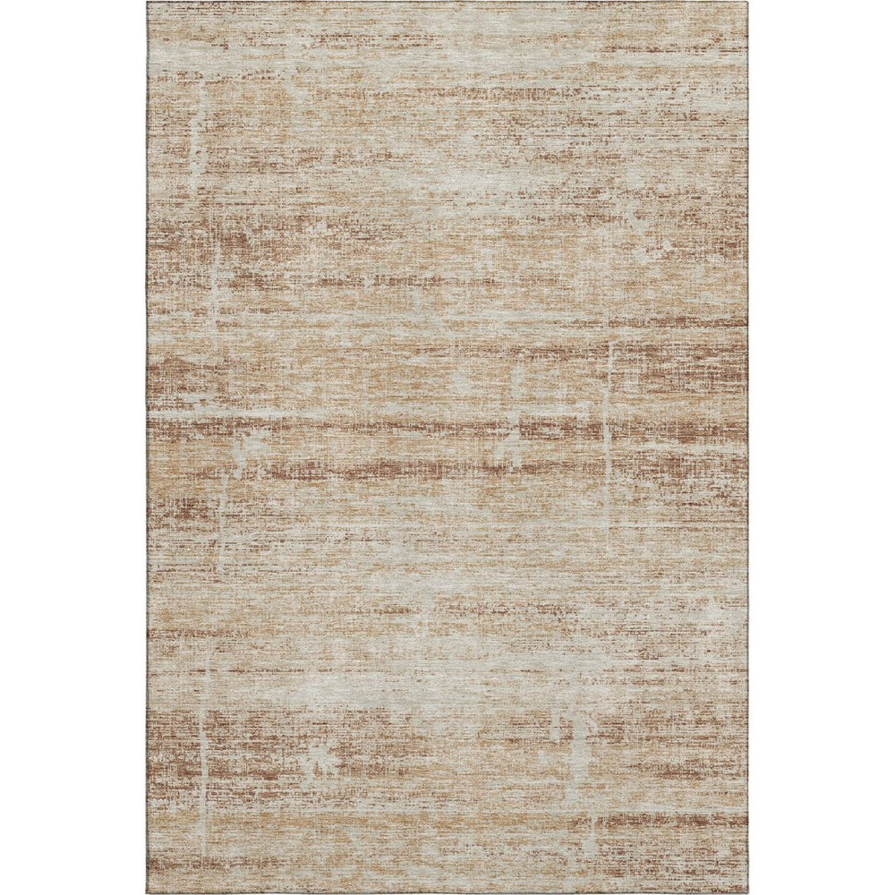 HomeRoots 10' X 14' Washable Copper-Beige Abstract Area Rug with UV Protection - Stylish & Durable Decor Piece 662921