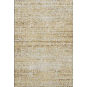 HomeRoots 9' X 12' Elegant Gold and Beige Abstract Washable Area Rug with UV Protection for Modern Spaces 662926