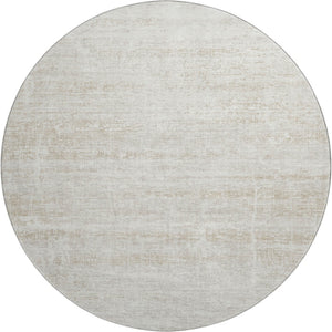 HomeRoots 8' Ivory and Beige Abstract Washable Round Rug - UV Protected, Durable, Stylish for High Traffic Areas 662930