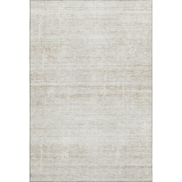 HomeRoots 8' X 10' Ivory And Beige Abstract Area Rug – Washable, UV Protected, Stain Resistant for Homes 662931