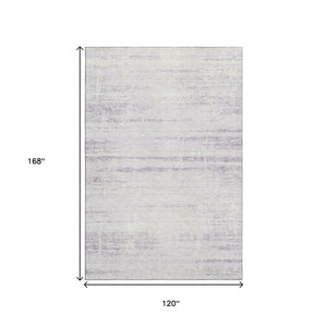HomeRoots 10' X 14' Abstract Lavender & Ivory Washable Area Rug - Durable, UV Protected, Family-Friendly Style 662939