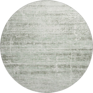 HomeRoots 8' Sage and Ivory Abstract Round Rug - Washable, UV Protected, and Perfect for Busy Homes! 662942