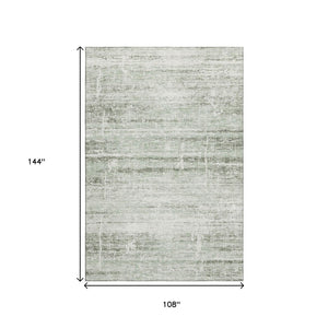 HomeRoots 9' X 12' Sage and Ivory Abstract Washable Area Rug - UV Protected, Stylish, Easy-Care for Homes 662944