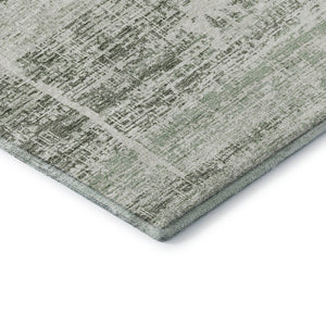 HomeRoots 10' X 14' Sage and Ivory Abstract Washable Area Rug - Durable, UV-Protected, Easy Care for Homes 662945