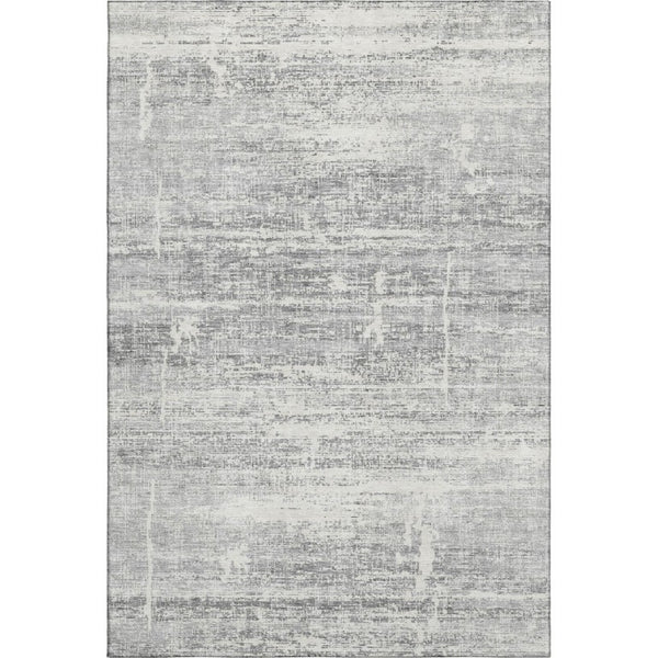 HomeRoots 5x8 Abstract Washable Polyester Area Rug with Uv Protection for Living Rooms 662947