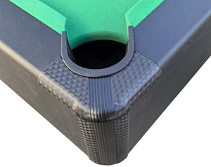 English Elm 7 Foot Billiards Table with Green Velvet Cloth Black Finish and Full Accessory Kit W1936P254168