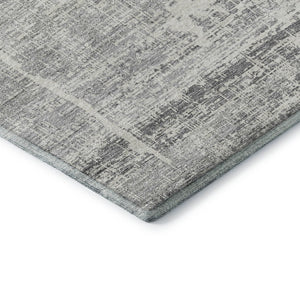 HomeRoots 10' X 14' Silver And Gray Abstract Area Rug – Washable, UV Protected, Perfect for Active Homes! 662951