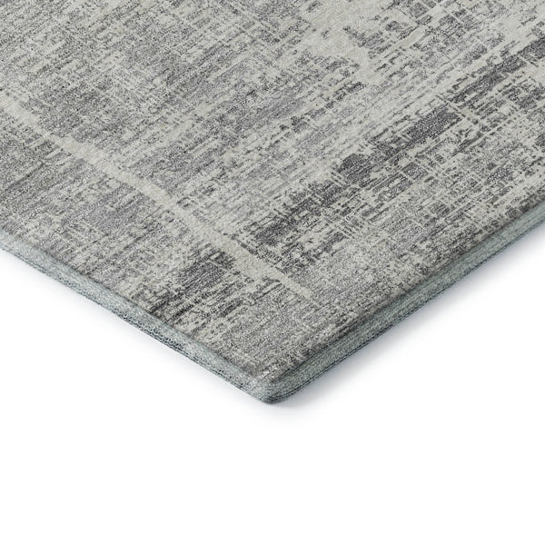 HomeRoots 10' X 14' Silver And Gray Abstract Area Rug – Washable, UV Protected, Perfect for Active Homes! 662951