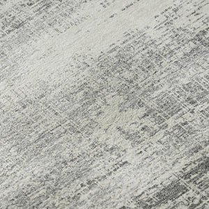HomeRoots 10' X 14' Silver And Gray Abstract Area Rug – Washable, UV Protected, Perfect for Active Homes! 662951