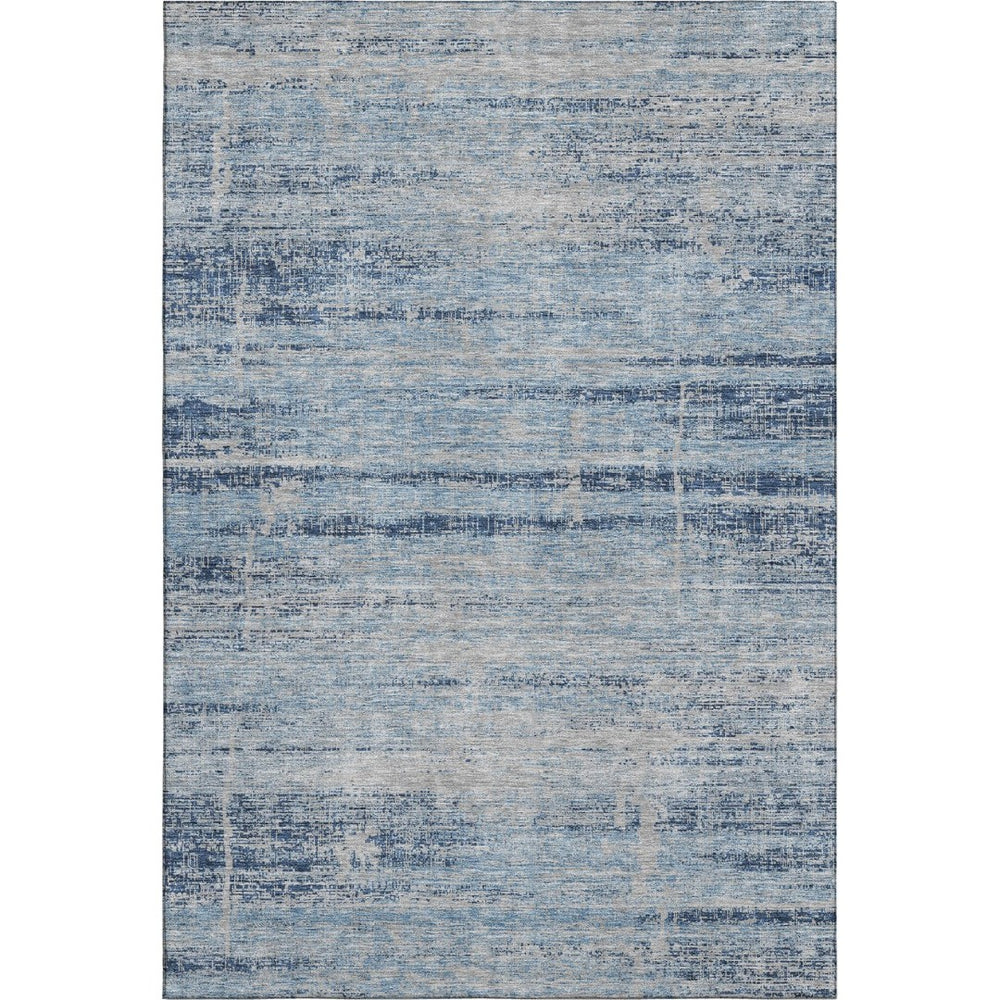 HomeRoots 5' Sky Blue and Gray Abstract Area Rug – Washable, UV Protected, Durable Design for Modern Homes 662953
