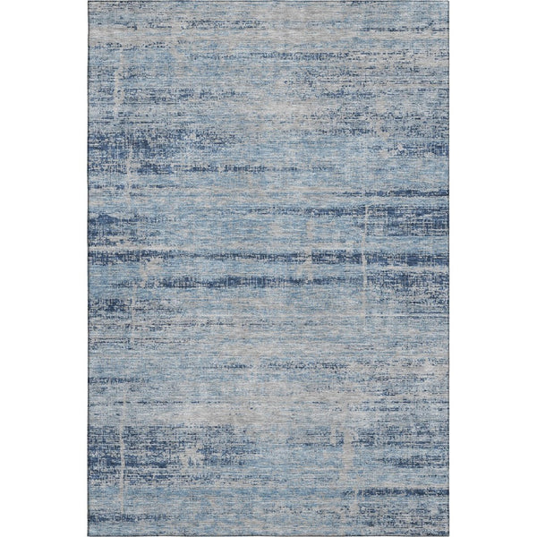 HomeRoots 10' Sky Blue & Gray Abstract Area Rug - Washable, UV Protected, Durable for High-Traffic Spaces 662957