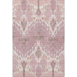 HomeRoots 8' X 10' Blush & Ivory Ikat Area Rug - Stylish, Stain Resistant, UV Protected for High-Traffic Spaces 662967
