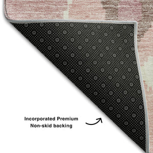 HomeRoots 9' Blush and Ivory Ikat Area Rug - Washable, UV Protected, Durable Design for Family Spaces & Patios 662968