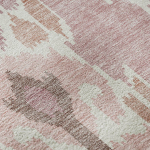 HomeRoots 9' Blush and Ivory Ikat Area Rug - Washable, UV Protected, Durable Design for Family Spaces & Patios 662968