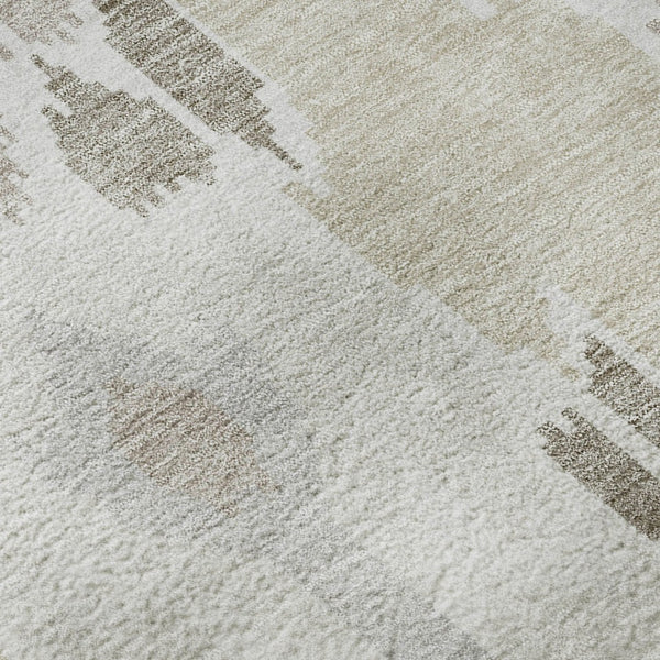 HomeRoots 10' X 14' Ivory Beige & Gray Ikat Area Rug - Stylish, Stain-Resistant, UV Protected for Modern Homes 662993