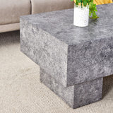 English Elm Modern Simple Gray Texture Mdf Coffee Table - 43.3"X21.6"X17.2" Practical Model.Making It An Ideal Addition To Any Living Room Or Apartment.