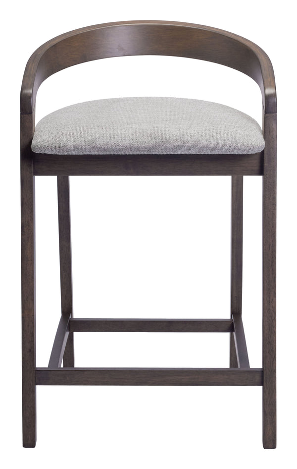 Zuo Modern Troy Counter Stool Set Of 2 - Chic Dove Gray Fabric & Espresso Wood Frame For Modern Spaces Gray 100% Polyester,Rubberwood 110399-zuo-modern
