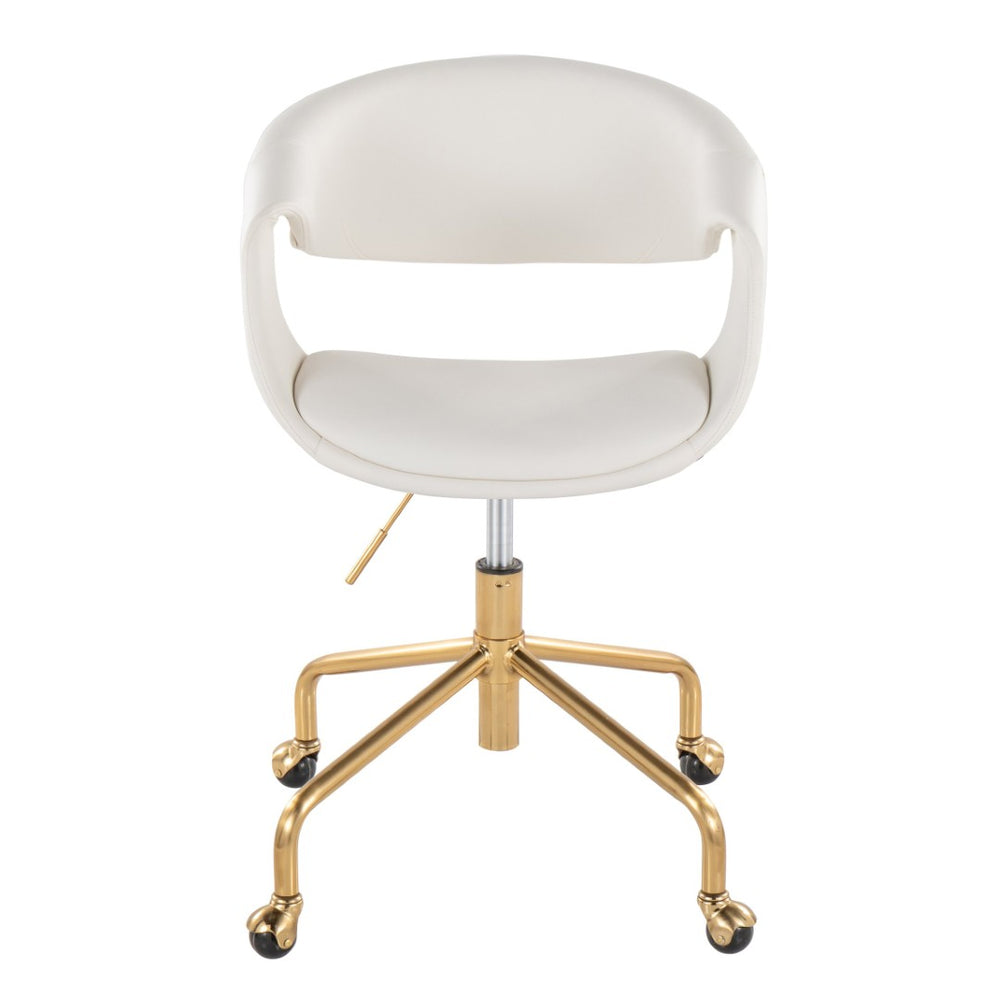 English Elm Task Chair with Chrome Five Star Base Grey Fabric Seat for Modern Home Office Use Gold,White B202P474188