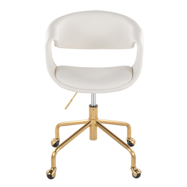English Elm Task Chair with Chrome Five Star Base Grey Fabric Seat for Modern Home Office Use Gold,White B202P474188