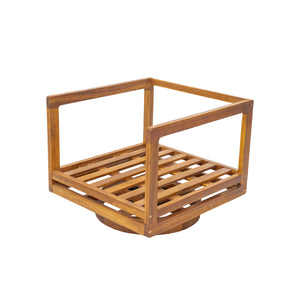 English Elm Christopher Knight Home® - Tanah 360° Outdoor Swivel Lounge Chair in Teak Finish with Plush Beige Cushions — Stylish Patio Comfort N775P361825T