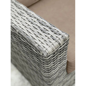 English Elm 79'' Weather-Resistant Outdoor Loveseat with HDPE Wicker, 5" Cushions, Cup Table & Machine-Wash Covers B120S00164
