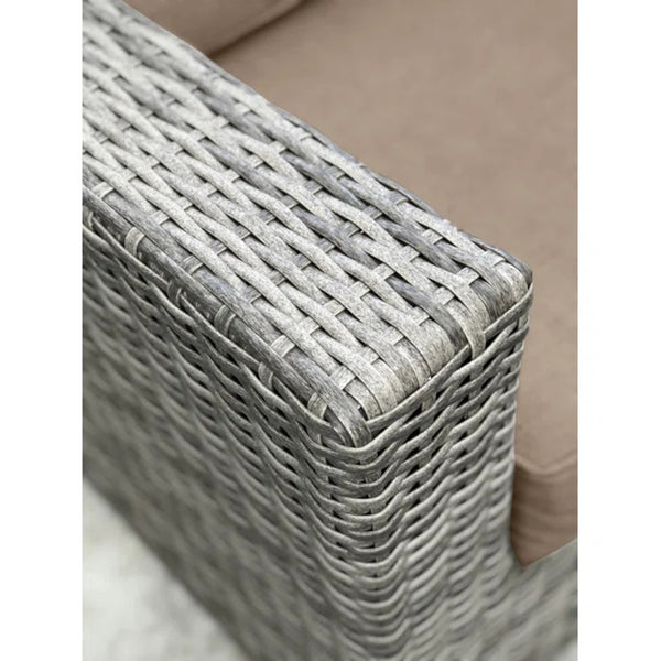 English Elm 79'' Weather-Resistant Outdoor Loveseat with HDPE Wicker, 5" Cushions, Cup Table & Machine-Wash Covers B120S00164