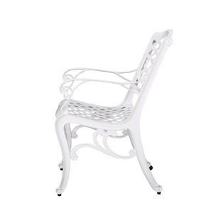 English Elm Monterey Cast Aluminum 7 Piece Outdoor Dining Set with Ornate Lattice Floral Detail N776P381164W-6_57704.00WHI