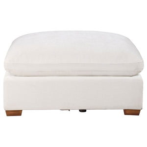 English Elm Zachary Plush Rectangular Upholstered Ottoman with Tapered Legs – Versatile Seat or Footrest, Neutral Finish Ivory B062P353281