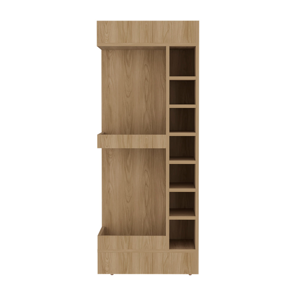English Elm Glen Corner Bar Cabinet Light Pine Beige – Space-Saving Wine Storage, Shelf & Lower Compartment Durable Engineered Wood B092P269908