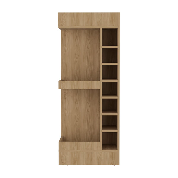 English Elm Glen Corner Bar Cabinet Light Pine Beige – Space-Saving Wine Storage, Shelf & Lower Compartment Durable Engineered Wood B092P269908