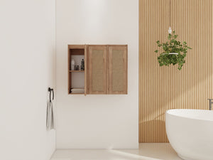 English Elm 36" Bathroom Side Cabinet - Modern Wall-Mounted Design With Soft-Close Doors For Organized Storage W999S00339
