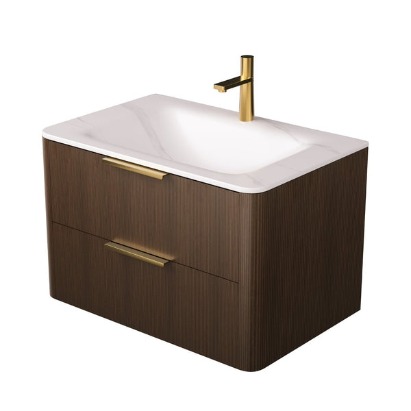 English Elm 30" Sintered Stone Vanity Top Undermount Ceramic Basin Light Gray Bathroom Countertop W2615P366781